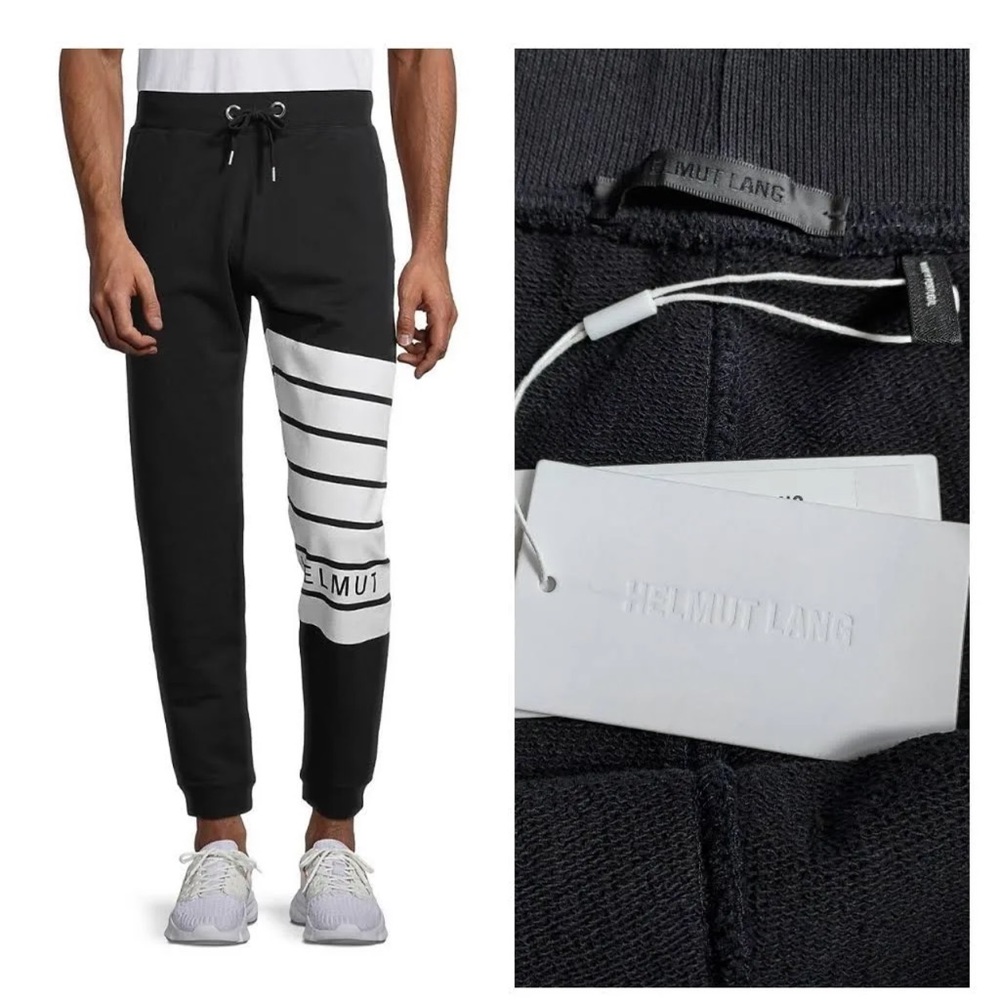 Helmut Lang Mens Graphic Logo Cotton Printed Sweatpants Jogger Pants XXL